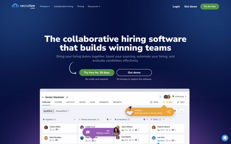 Recruitee compared with HiPeople