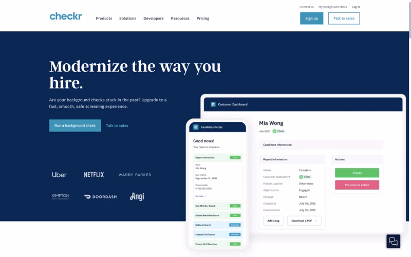 Checkr compared with HiPeople