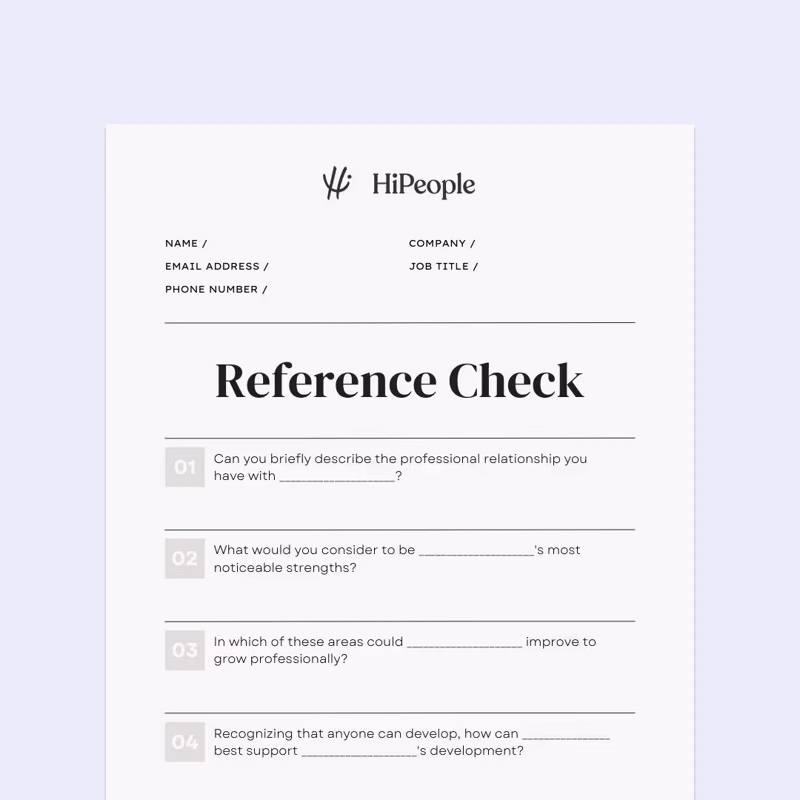 Employment Reference Check Template Guide