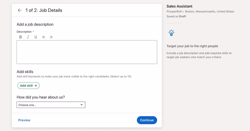 How to Post a Job on LinkedIn A Step-by-Step Guide - Adding job description to LinkedIn job post