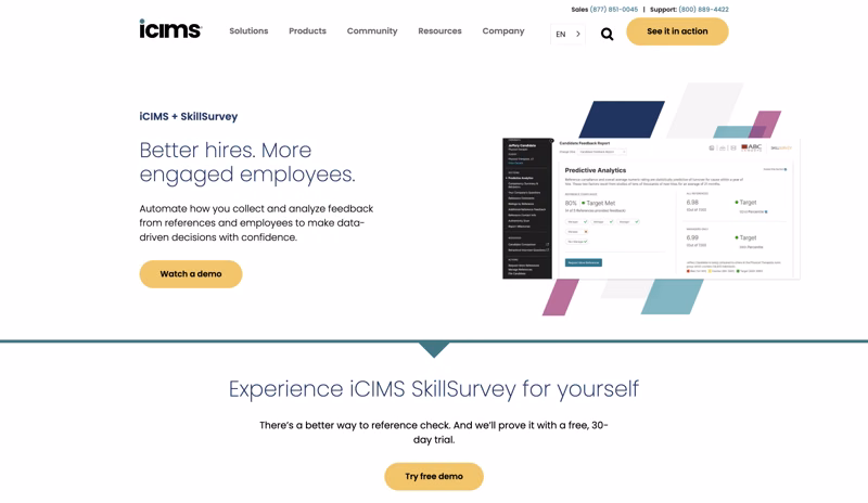 iCIMS SkillSurvey compared with HiPeople