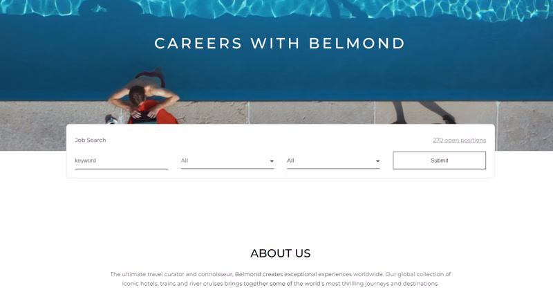 Belmond's careers page - Best Careers Page Examples