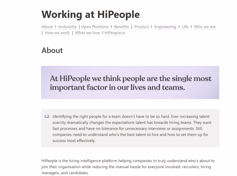 HiPeople's careers page - Best Careers Page Examples