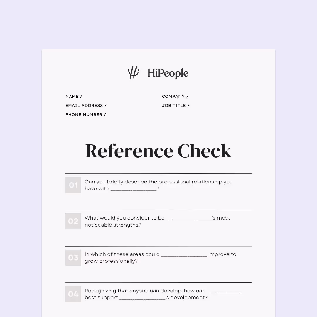 Employment Reference Check Template Guide